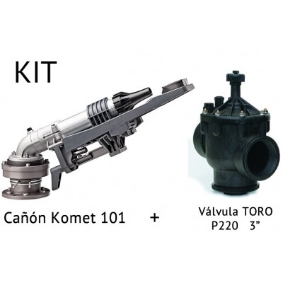 Kit de Cañón de riego KOMET 101 + Válvula P220 de 3"