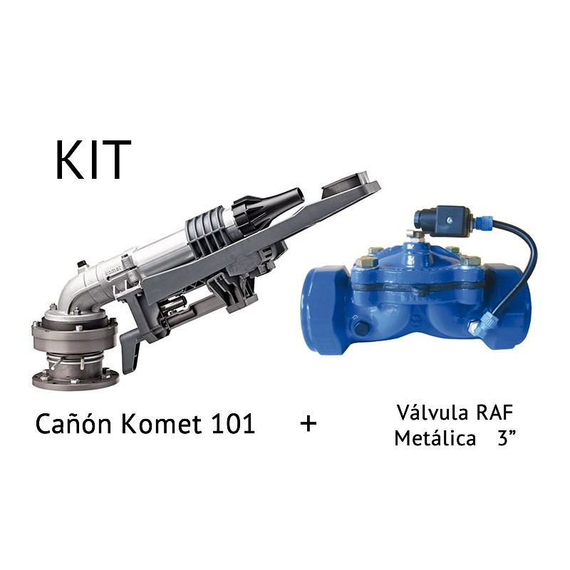 Kit de Cañón de riego KOMET 101 + Válvula Metálica RAF de 3"