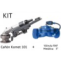 Kit de Cañón de riego KOMET 101 + Válvula Metálica RAF de 3"